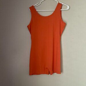Bright Orange Sleeveless Romper